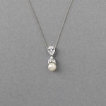 Pearl and Crystal CZ Pendant Necklace Set - Necklace Set - Cassandra Lynne