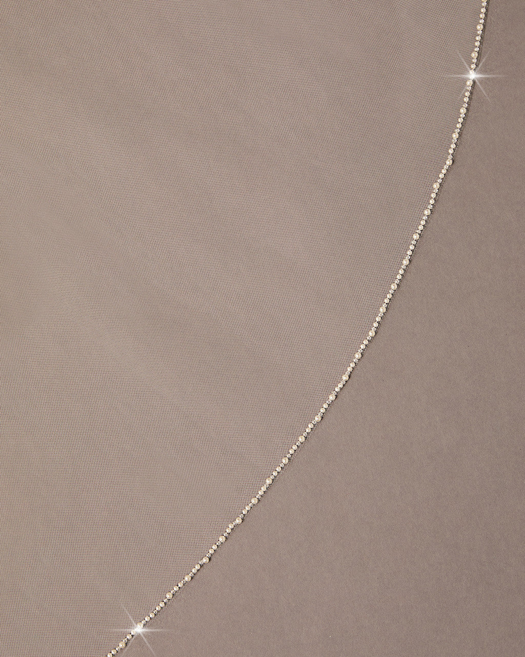 Pearl and Rhinestone Trimmed Wedding Veil Fingertip Length-Cassandra Lynne