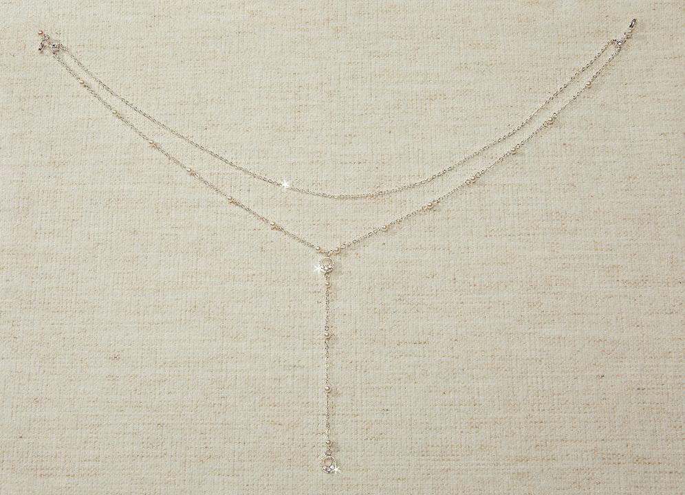 Pearl and Crystal Links Dress Jewelry - Back Necklace - Cassandra Lynne