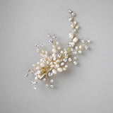 Pearl and Crystal Spray Wedding Hair Clip - Hair Clips - Cassandra Lynne