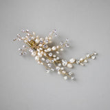 Pearl and Crystal Spray Wedding Hair Clip - Hair Clips - Cassandra Lynne