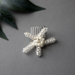 Pearl and Crystal Starfish Hair Comb - Hair Comb - Cassandra Lynne