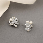 Pearl and Crystal Stud Earrings - Earrings - Cassandra Lynne