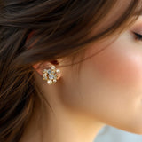 Pearl and Crystal Stud Earrings - Earrings - Cassandra Lynne