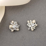Pearl and Crystal Stud Earrings - Earrings - Cassandra Lynne