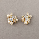 Pearl and Crystal Stud Earrings - Earrings - Cassandra Lynne