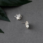 Pearl and CZ Cluster Stud Earrings - Earrings - Cassandra Lynne
