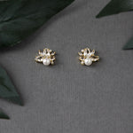 Pearl and CZ Cluster Stud Earrings - Earrings - Cassandra Lynne