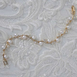 Pearl and CZ Leaves Bracelet - Bracelet - Cassandra Lynne