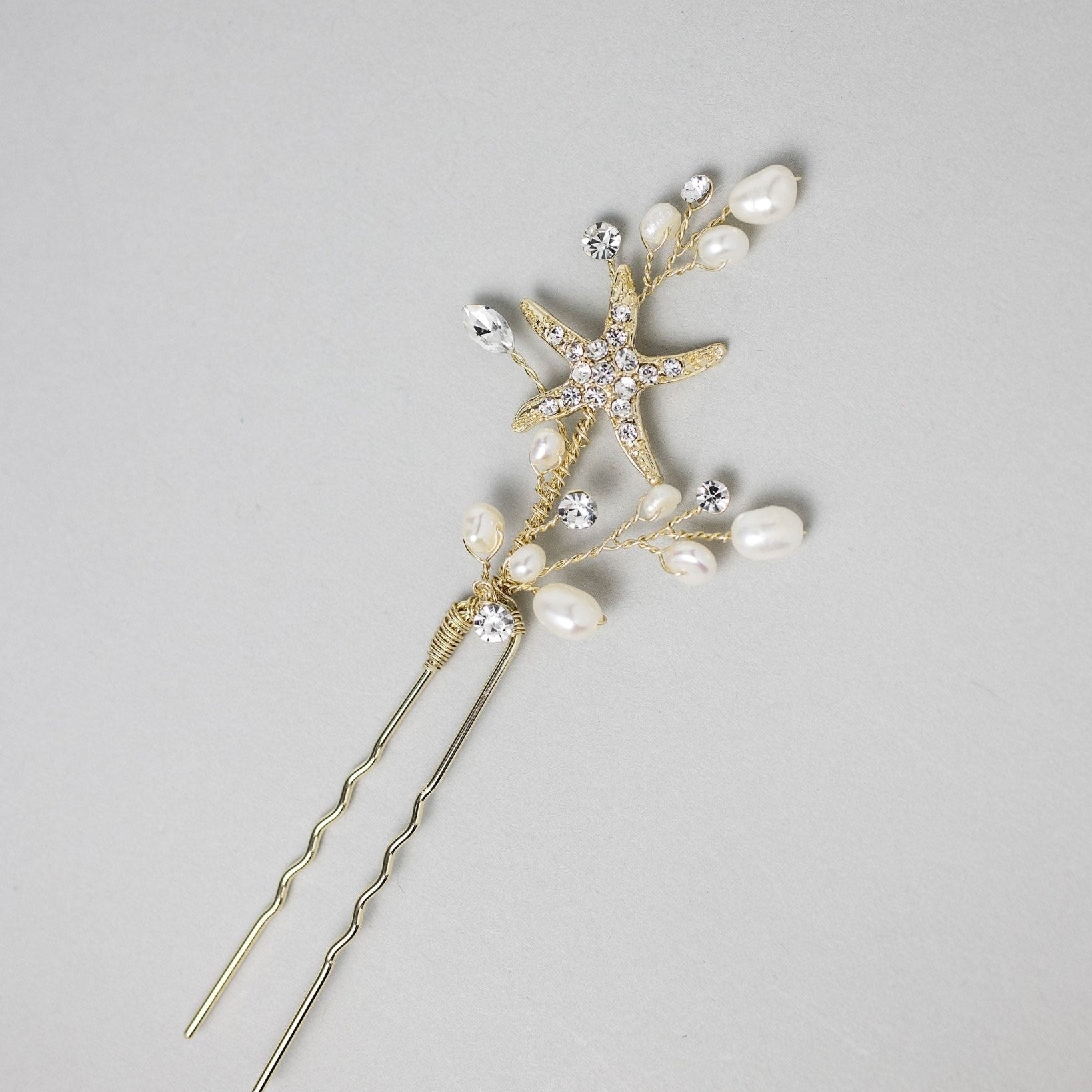 Pearl and Starfish Beach Hair Pin - Hair Pins - Cassandra Lynne
