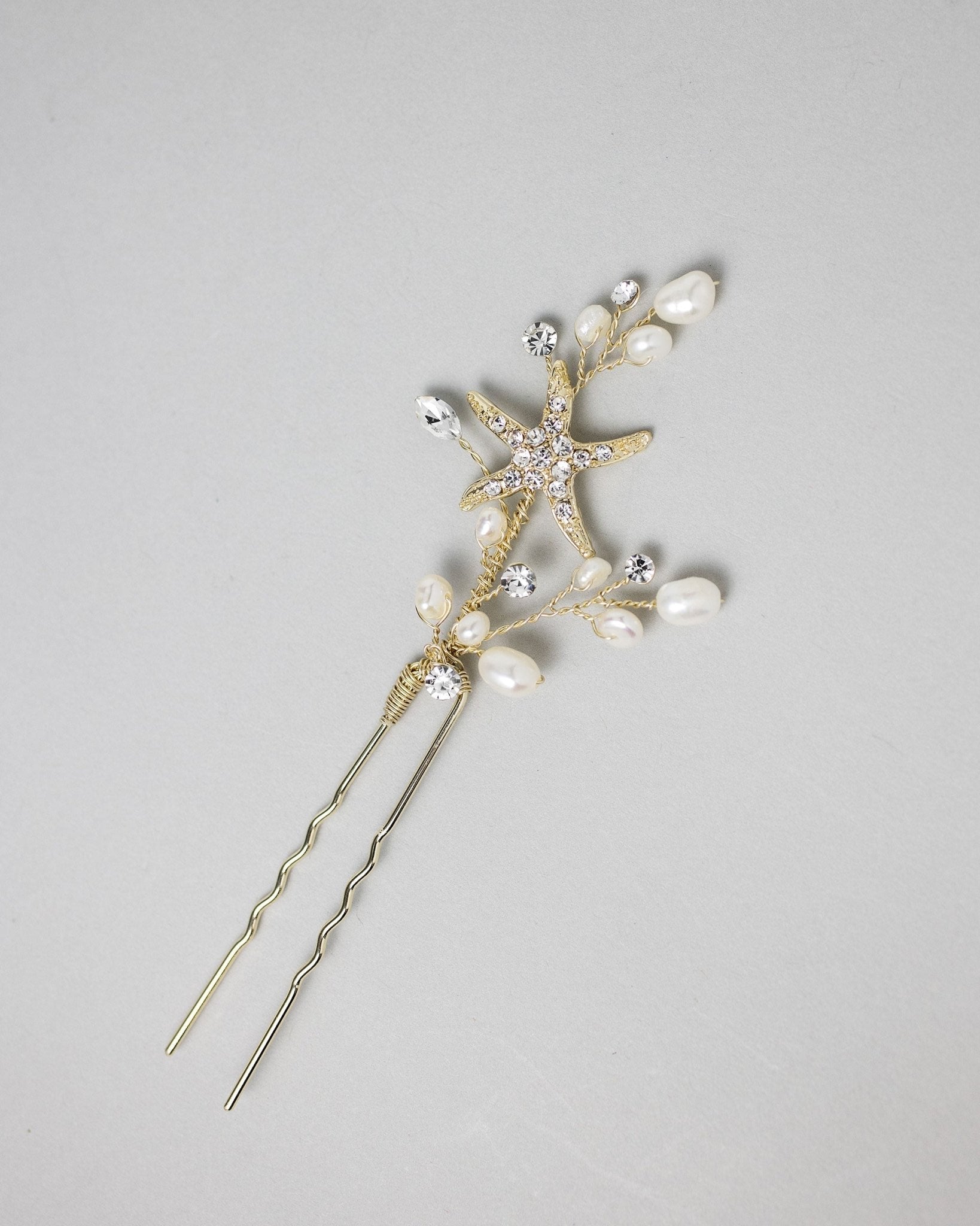 Pearl and Starfish Beach Hair Pin - Hair Pins - Cassandra Lynne