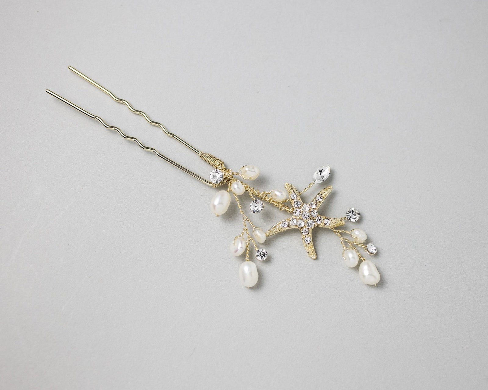 Pearl and Starfish Beach Hair Pin - Hair Pins - Cassandra Lynne