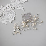 Pearl Bridal Hair Comb in Silver - Hair Comb - Cassandra Lynne