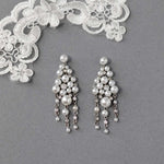 Pearl Chandelier Earrings with CZ Jewels - Earrings - Cassandra Lynne