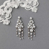 Pearl Chandelier Earrings with CZ Jewels - Earrings - Cassandra Lynne