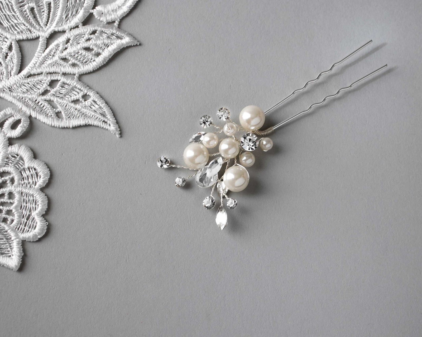 Pearl Cluster Hairpin for the Bride - Hair Pins - Cassandra Lynne