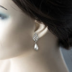 Pearl Drop CZ Clip - On Earrings - Earrings - Cassandra Lynne