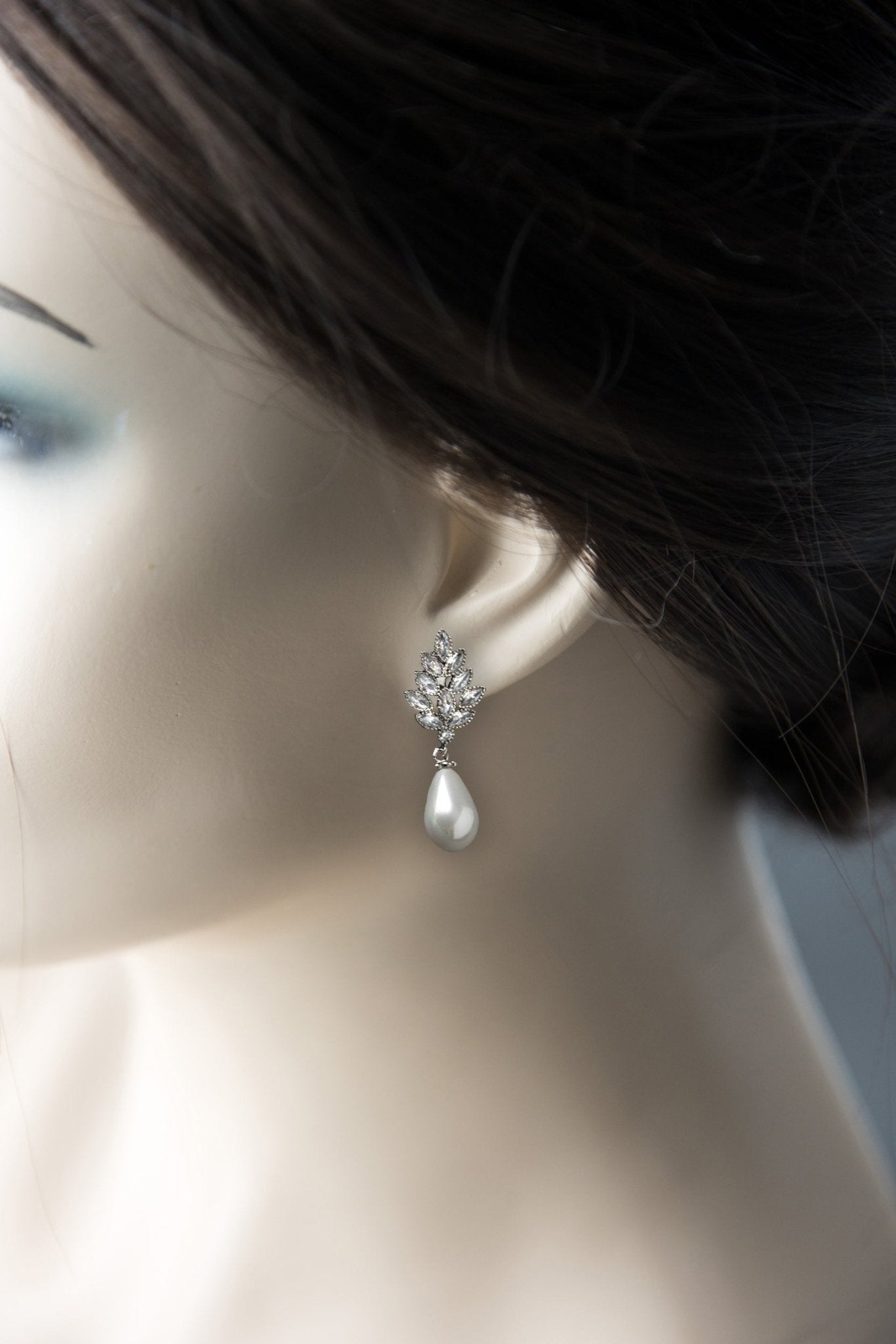 Pearl Drop CZ Clip - On Earrings - Earrings - Cassandra Lynne