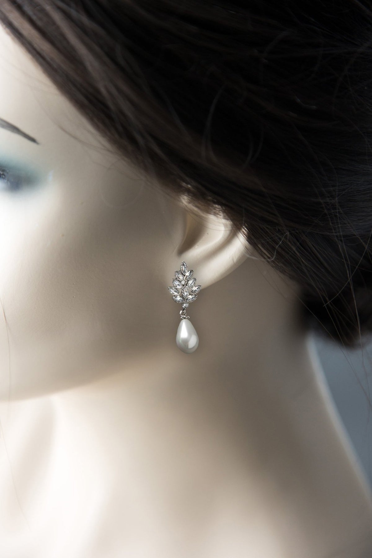 Pearl Drop CZ Clip - On Earrings - Earrings - Cassandra Lynne