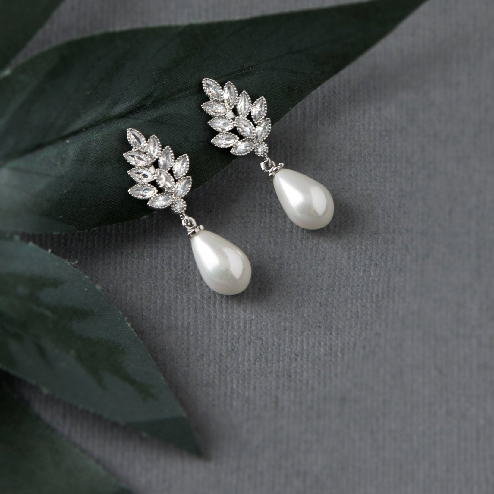 Pearl Drop CZ Clip - On Earrings - Earrings - Cassandra Lynne
