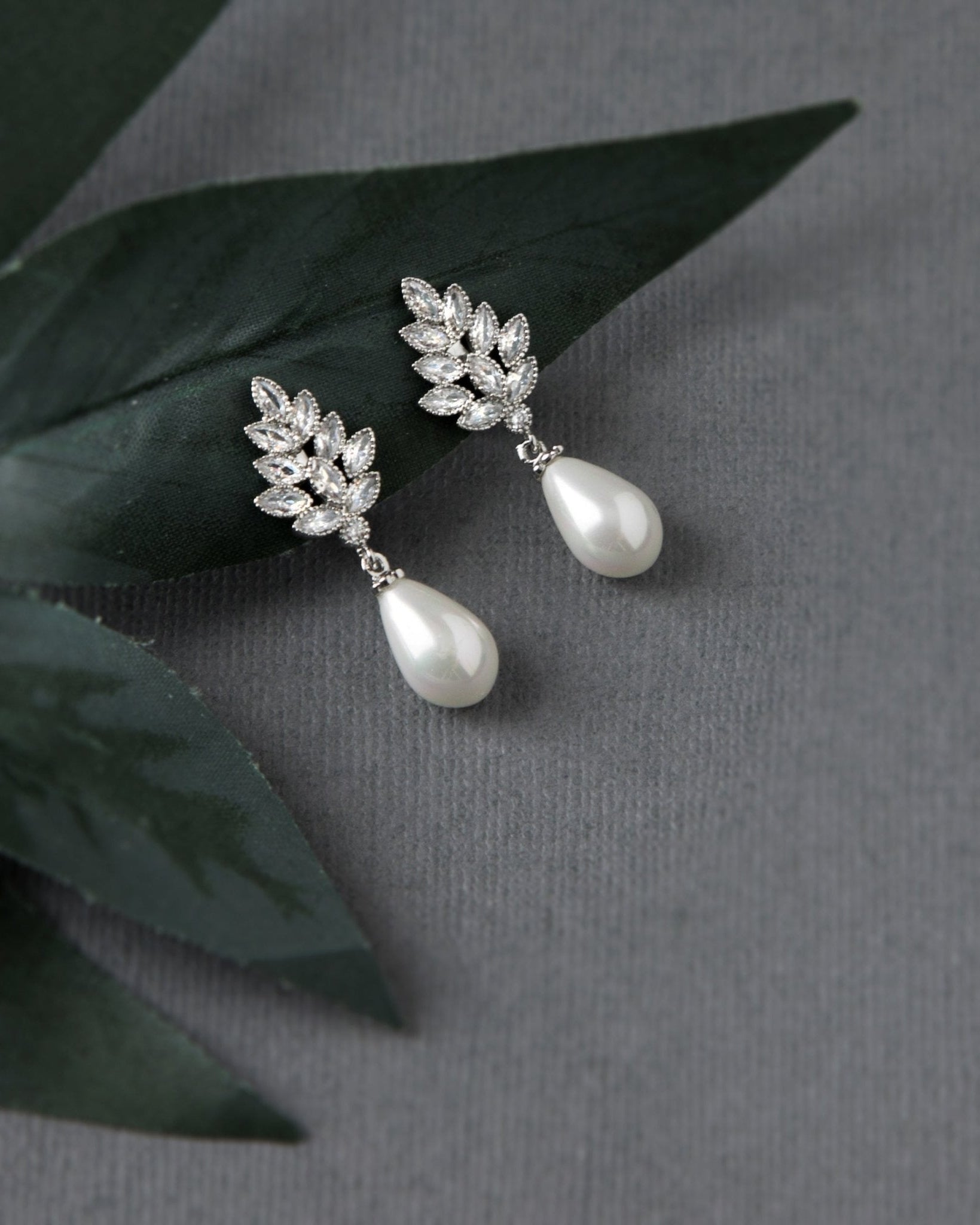 Pearl Drop CZ Clip - On Earrings - Earrings - Cassandra Lynne