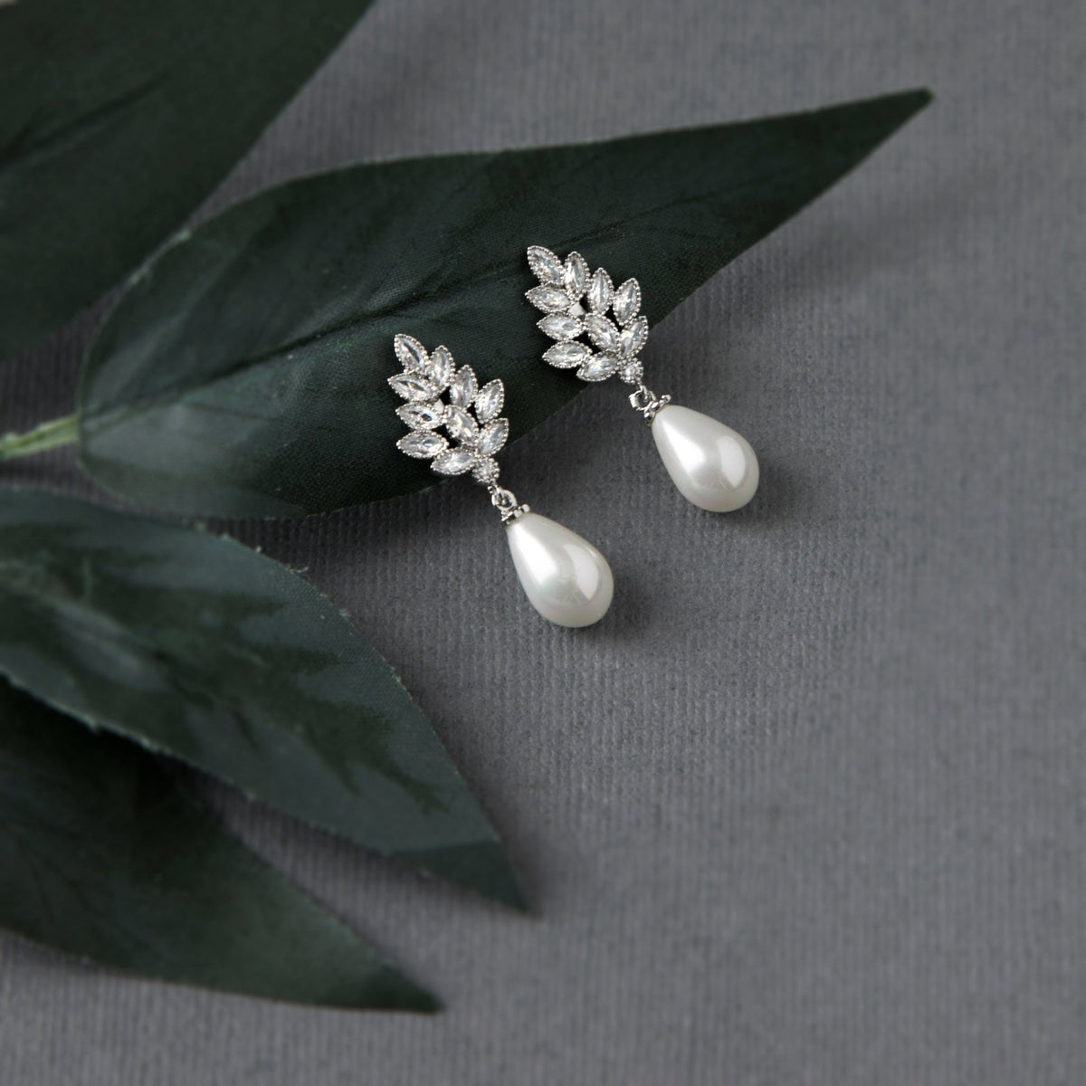 Pearl Drop CZ Clip - On Earrings - Earrings - Cassandra Lynne
