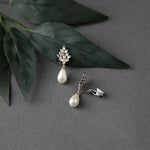 Pearl Drop CZ Clip - On Earrings - Earrings - Cassandra Lynne