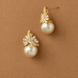 Pearl and CZ Wedding Jewelry Pendant Set