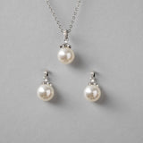 Pearl Pendant Necklace and Earrings Set - Necklace Set - Cassandra Lynne