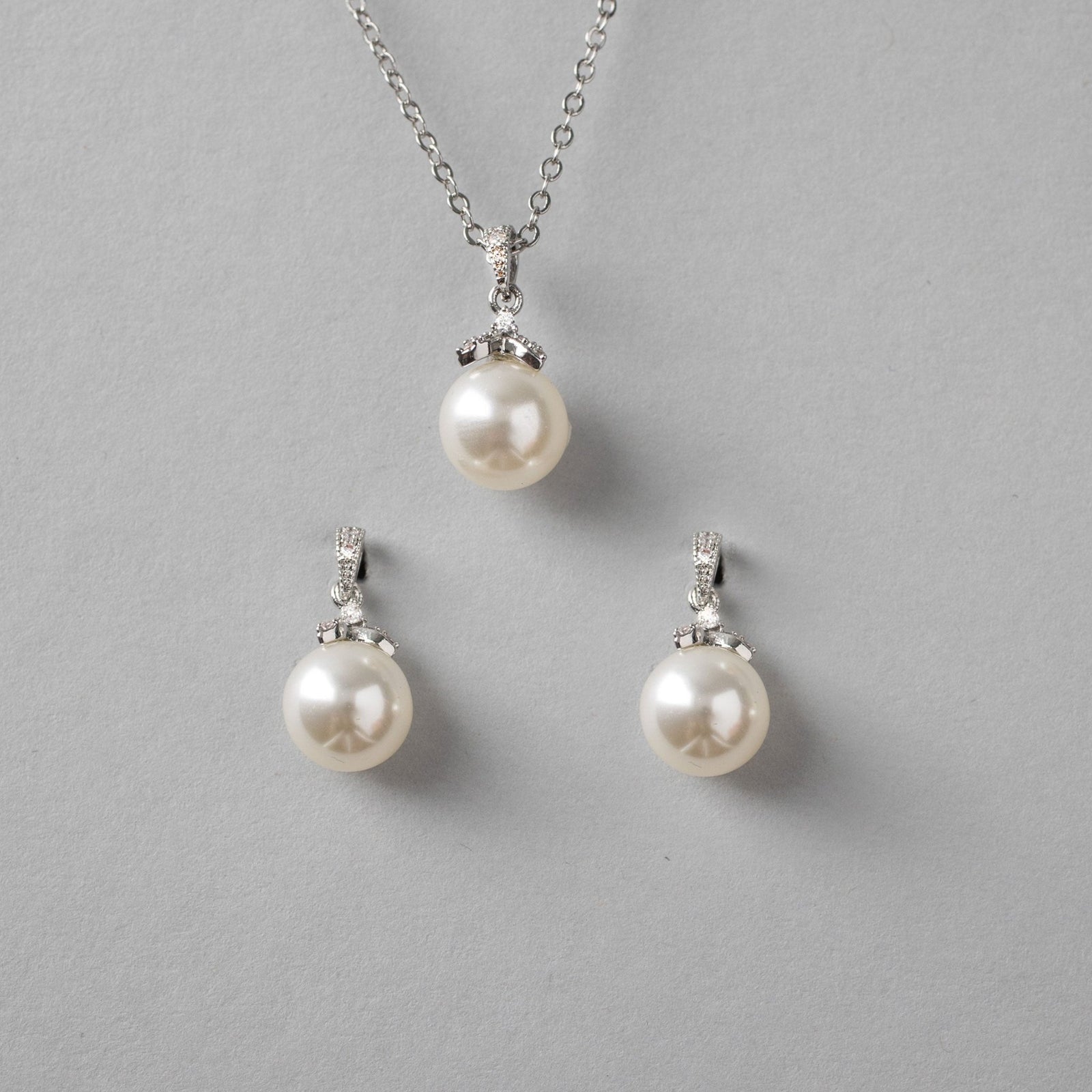 Pearl Pendant Necklace and Earrings Set - Necklace Set - Cassandra Lynne