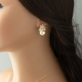 Pearl and CZ Wedding Jewelry Pendant Set