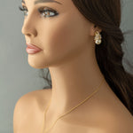 Pearl and CZ Wedding Jewelry Pendant Set