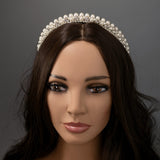 Pearl Wedding Crown with Rhinestones - Cassandra Lynne