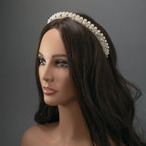 Pearl Wedding Crown with Rhinestones - Cassandra Lynne