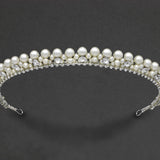 Pearl Wedding Crown with Rhinestones - Cassandra Lynne