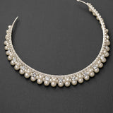 Pearl Wedding Crown with Rhinestones - Cassandra Lynne