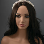 Pearl Wedding Crown with Rhinestones - Cassandra Lynne