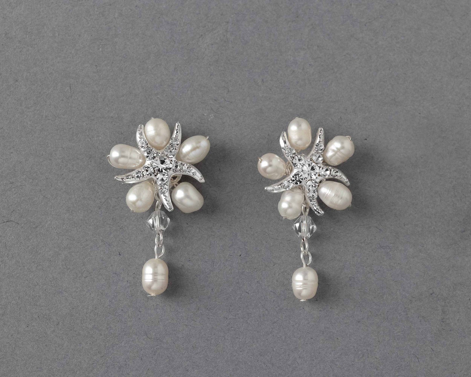 Beach Theme Pearl and Starfish Earrings Cassandra Lynne