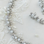 Scrolling Vines and Pearls Bridal Necklace Set - Cassandra Lynne
