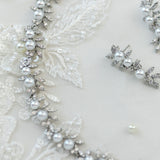 Scrolling Vines and Pearls Bridal Necklace Set - Cassandra Lynne