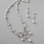 Pearl Wedding Chandelier Necklace Set - Necklace Set - Cassandra Lynne
