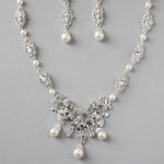 Pearl Wedding Chandelier Necklace Set - Necklace Set - Cassandra Lynne