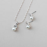 Pearl Wedding Necklace Set with Crystals - Necklace Set - Cassandra Lynne