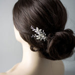 Pearled Leaves and Oat Beads Wedding Hair Pin - Hair Pins - Cassandra Lynne