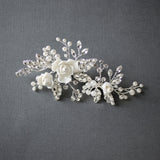 Pearled Porcelain Flower Hair Clip - Hair Clips - Cassandra Lynne
