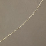 Metal Flower and Beads Fingertip Bridal Veil