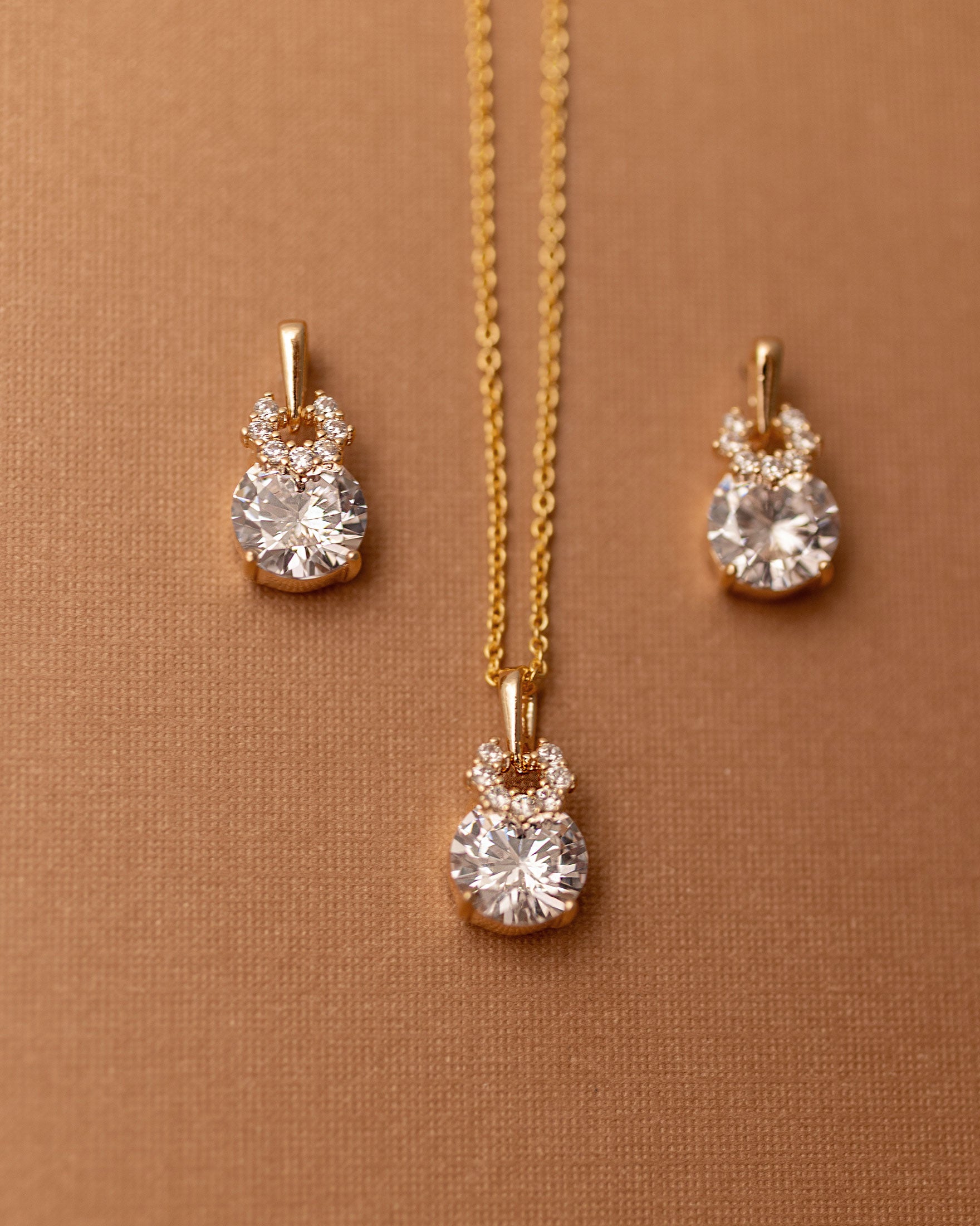 Bridesmaid Pendant Set of Brilliant Round Drops