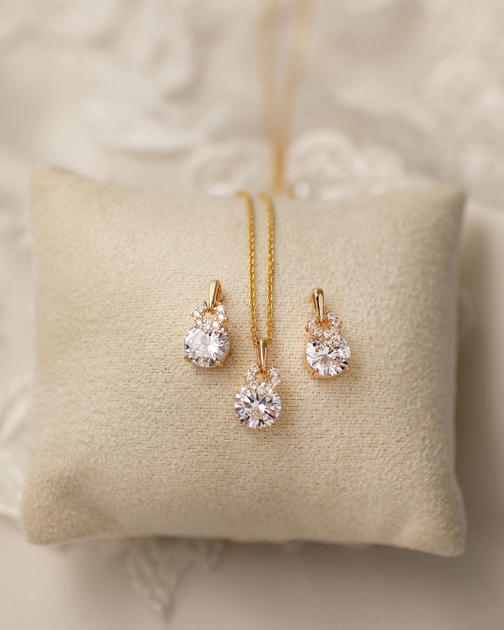 Bridesmaid Pendant Set of Brilliant Round Drops
