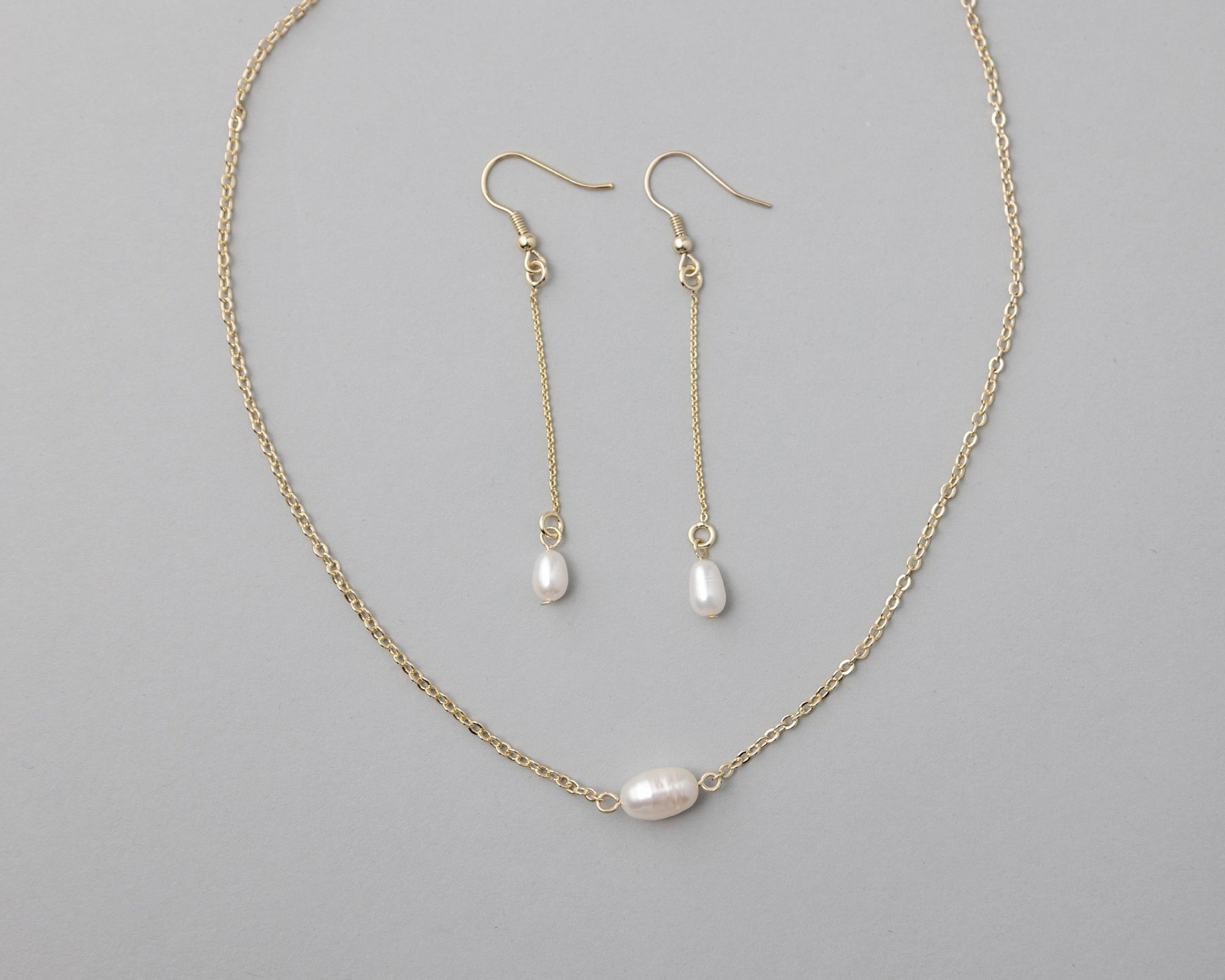 Petite Cultured Pearl Necklace Earrings and Bracelet - Necklace Set - Cassandra Lynne
