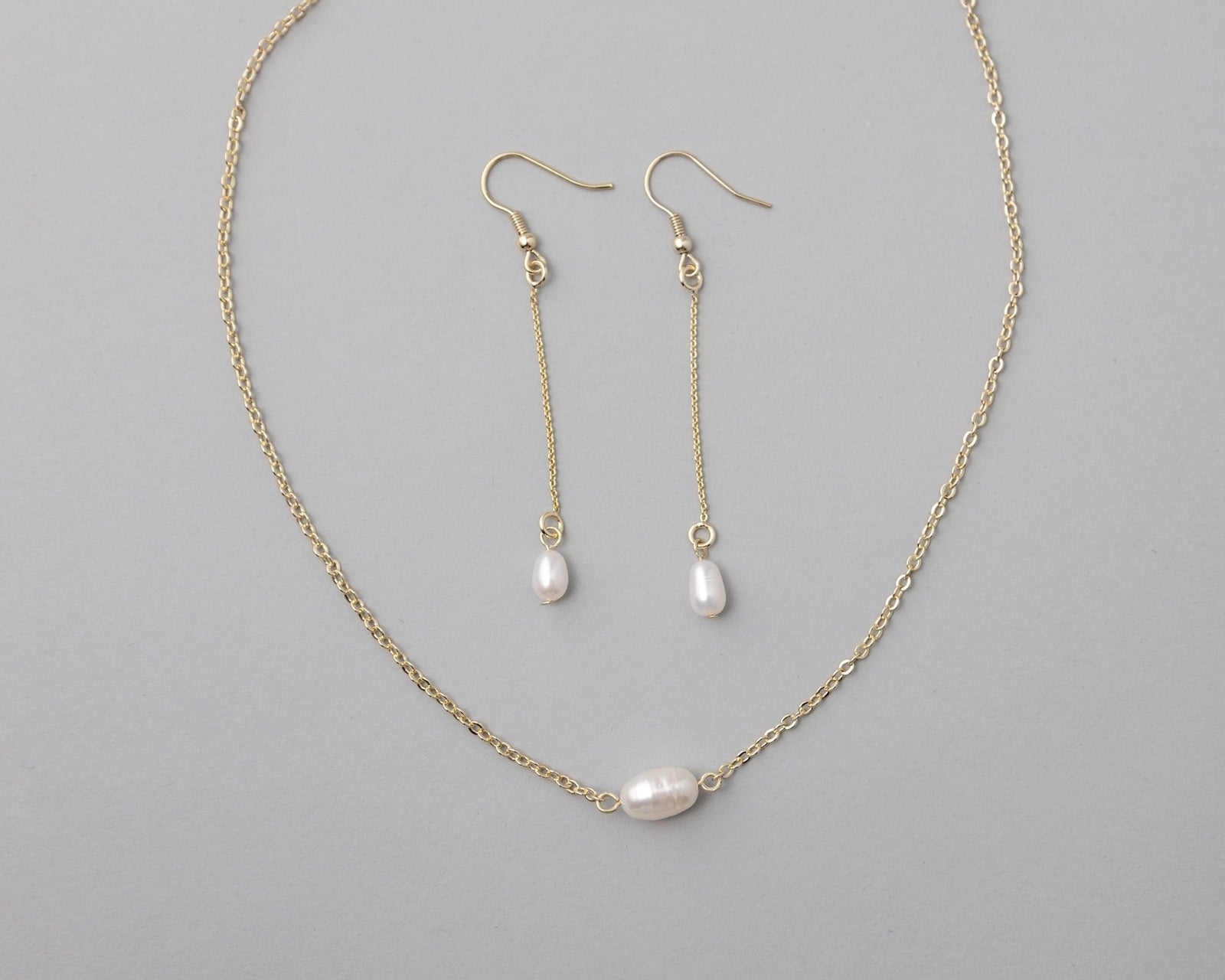 Petite Cultured Pearl Necklace Earrings and Bracelet - Necklace Set - Cassandra Lynne